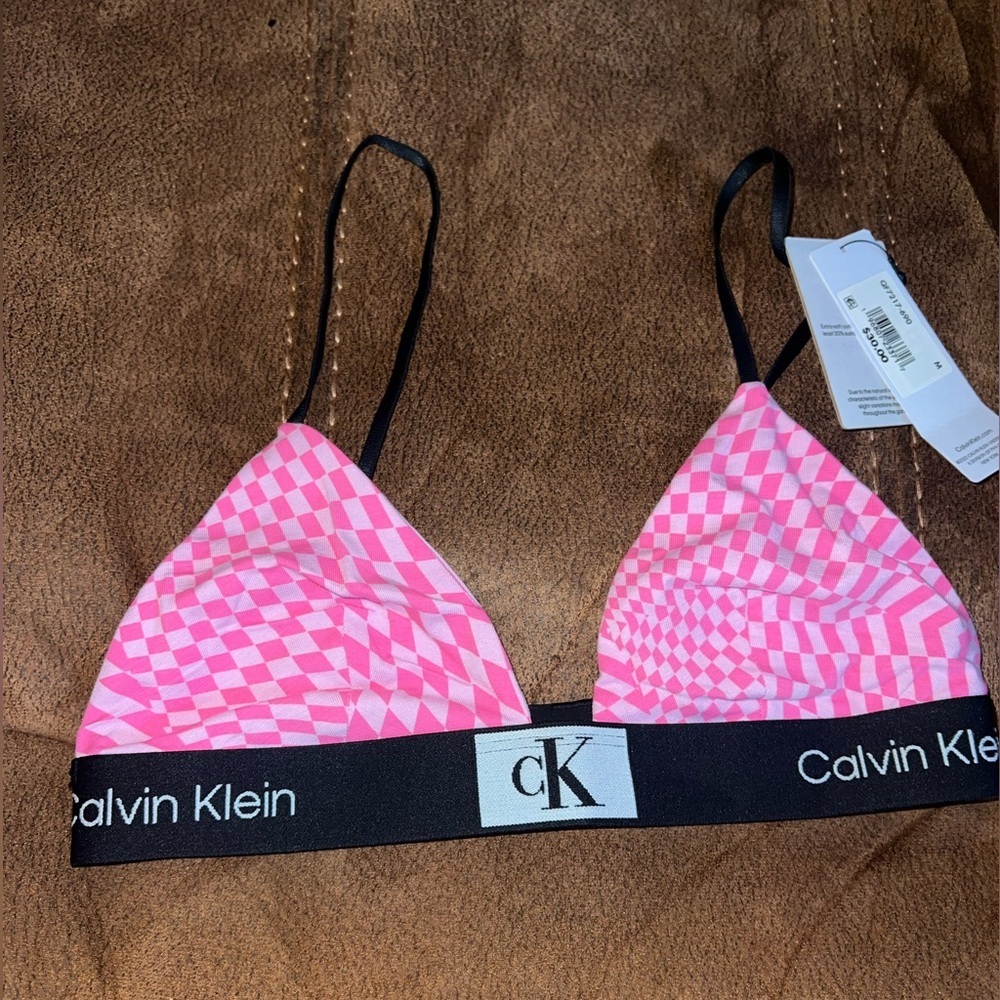 Calvin‎ Klein Pink and Black Bralette